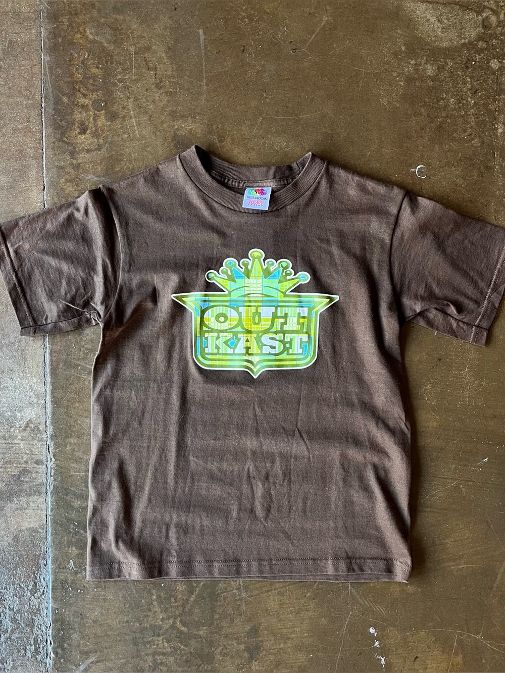 Vintage Y2K Outkast Brown Short Sleeve Band Tee Baby Tee Youth 10/12 Rap Tee